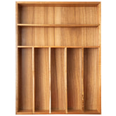 Besilord organizador de cubiertos en cajón de acacia con 7 celdas para ordenar cubiertos.