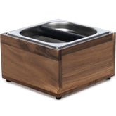 Beszone caja golpe espresso acacia madera: recogida limpia de posos y estética natural.