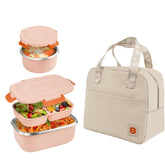BEVISS Bento aislado rosa, caja principal para almuerzos seguros y fáciles de transportar.