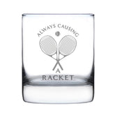 Bevvee Vaso whisky tenis grabado, diseño duradero para regalos con estilo.