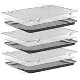 BEWOS bandejas de horno con recubrimiento antiadherente para hornear de forma uniforme.
