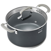 BEZIA olla 6qt con tapa de vidrio para escurrir fácilmente