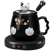 Calentador BGBG con base plana para taza gato, mantiene el café caliente.
