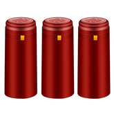 BGMAXimum cápsulas PVC contracción rojo burdeos sobre botella, cierre profesional.