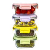 B.GUBOBOYA recipientes cuadrados de vidrio 16 oz con tapas herméticas para conservar alimentos