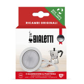 Anillo de goma de repuesto Bialetti para moka, evita fugas y mantiene la presión.