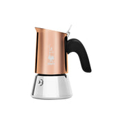 Bialetti Venus Bronze, frente de la cafetera para dos tazas, ideal para espresso casero.