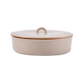 Calentador Bico beige claro con tapa mantiene las tortillas calientes para servir.