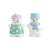 Bico muñeco de nieve: set de sal y pimienta pintado para mesa festiva