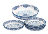 Bico Talavera plato pasta azul, ideal para porciones generosas de pasta en la mesa.