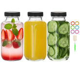 BIGIVACA botellas de vidrio de 8 onzas, pack de 3, ideales para jugos y bebidas.