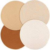 Billbotk manteles redondos, set de 4, 13 pulgadas, protección elegante para cada comida.