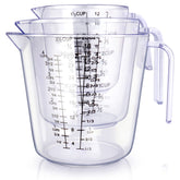 BINGBING tazas medidoras 1000ml con vertido preciso para recetas grandes.