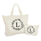 Binggemen Bolso canvas inicial A-Z, regalo práctico personalizable