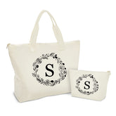 Binggemen bolso de lona con inicial personalizada y cierre seguro para regalo.