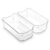 Cajas BINO apilables medianas con asa integrada para despensa.