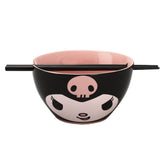 Bioworld Kuromi tazón ramen con diseño frontal, ideal para comidas diarias.