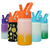BJPKPK botella de agua aislada con tapa pajilla coral, ideal para uso diario.