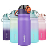 BJPKPK botella de acero inoxidable 18oz con tapa de paja, ideal para entrenar al aire libre.