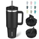 Taza BJPKPK termica 40oz con asa ergonomica de acero inoxidable para un agarre cómodo.