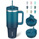 BJPKPK tumbler 40oz con asa, ideal para viajes y mantener bebidas a temperatura.