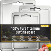 Blfichop tabla titanio de doble cara, ideal para carne cruda y vegetales.