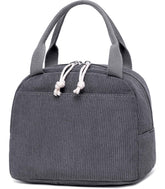 Bolsa Bluboon corduroy azul, ideal para mantener la comida fresca durante el día.
