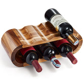 BLUEWEST soporte vino de madera 6 botellas – vista frontal para exhibir vinos en la encimera.
