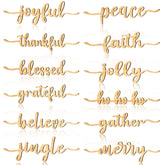 Blulu signos navideños alegres para mesa, ideal para crear ambiente cálido.