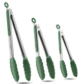 Pinzas Bnlcd de 7 pulgadas turquesa con puntas de silicona, agarre seguro para asar