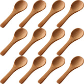 Boao cucharas pequeñas de madera para frascos, ideales para medir condimentos con precisión.