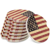 Boao posavasos auto cerámicos con bandera americana absorben condensación para coche limpio.
