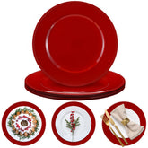 Bokon plato cargador navidad 13 pulgadas con aro de cuentas para mesa elegante
