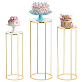 Bonastella cilíndro fiesta pedestal de metal para torta, estable y elegante.