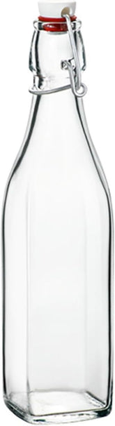 Bormioli Rocco Swing botella cuadrada con tapa hermética para bebidas seguras
