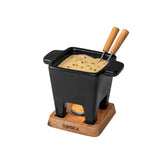 Boska olla cerámica para fondue con base de roble, ideal para queso