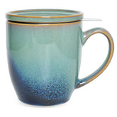 Taza Bosmarlin con infusor y tapa de 16 onzas para preparar té de hojas sueltas.