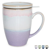 Taza Bosmarlin de té con infusor y tapa morada, ideal para infusionar té.