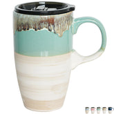 Bosmarlin taza cerámica de viaje con tapa deslizable, comodidad para beber en carretera