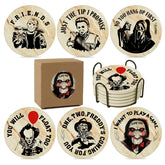 BOZICRE Conjunto de posavasos para Halloween, diseño de terror para bebidas