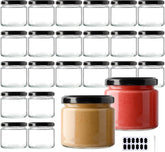 BPFY jarras de vidrio 5oz con tapa negra, ideales para conservas limpias y seguras.