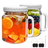 Brajttt mason jar boca ancha 74oz con asa, facilita verter y llevar bebidas.