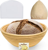Bread Bosses banetón de 9 pulgadas, listo para fermentar masa artesanal.