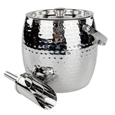 Hielera BREKX 3QT con tapa y cucharón, ideal para enfriar bebidas en eventos.