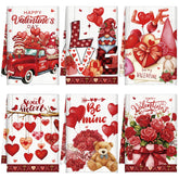 Toallas Breling para San Valentín con corazones rojos, decoración y uso práctico.