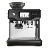 Breville Barista Touch, vista frontal, lista para espresso artesanal en casa.