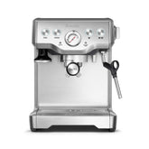 Breville BES840XL frente en acero cepillado, diseño elegante para la encimera