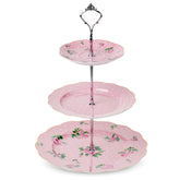 BTaT Floral tres niveles en porcelana, ideal para postres en la mesa.