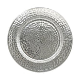 Brightalk plato cargador de acero inoxidable martillado de 13 pulgadas ofrece protección elegante para la mesa.