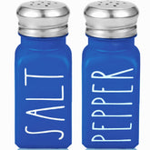 Brighter Barns sal y pimienta azul en vidrio para la mesa y cocina